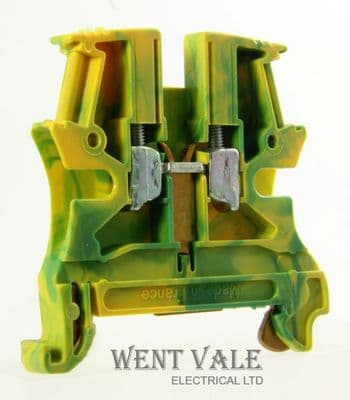 Legrand Viking - 0371 71 - Green/Yellow 4mm DIN Rail Mounted Termination Block