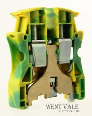 Legrand Viking - 0371 74 - Green/Yellow 10mm DIN Rail Mounted Termination Block
