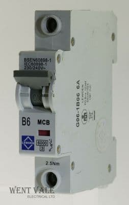 Lewden - G06-1B06 - 6a Type B Single Pole MCB Used