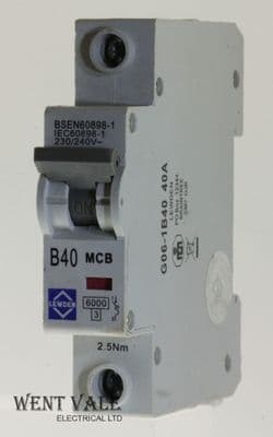 Lewden G06-1B40 - 40a Type B Single Pole MCB Unused