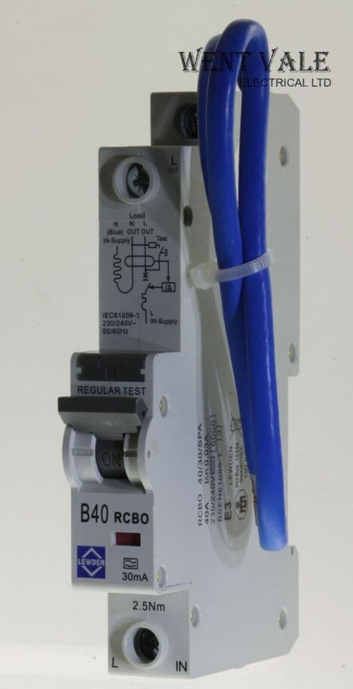 Lewden - RCBO-40/30/SPA - 40a 30mA Type B Single Pole Class A RCBO New
