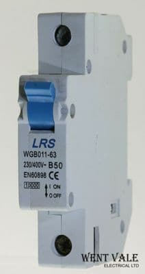 LRS - WGB011-63 - 50a Type B Single Pole MCB Used