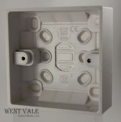 Lyvia - 8899 - 28mm Deep Moulded Surface Single Socket Box/Patress New