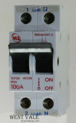 M2 - M2100 - 100a Double Pole AC22B Switch Disconnector Used