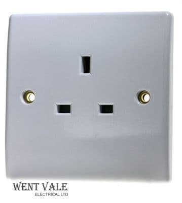 M2 M2113S - White Moulded 13a Single Unswitched Socket New