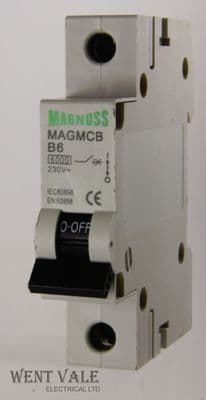 Magnuss MAGMCB-B6  -  6a Type B Single Pole MCB Used