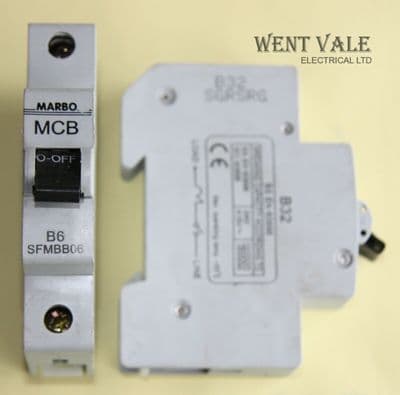 Marbo - SFMBB06 - 6a Type B Single Pole MCB Used