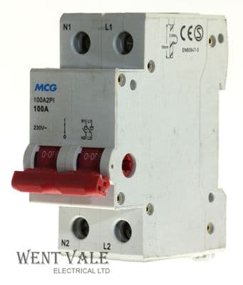 MCG - 100A2PI - 100a Double Pole Switch Disconnector Used