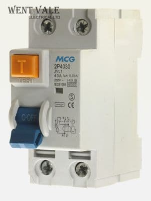 MCG - JVL1-2P4030 - 40a 30mA Double Pole Class AC RCD Used