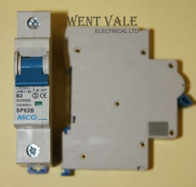 MCG JVM1 - 63 SP62B - 2a Type B Single Pole MCB NEW