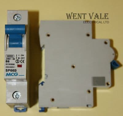 MCG JVM1 - 63 SP66B - 6a Type B Single Pole MCB Used