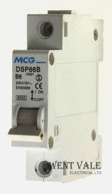MCG - JVM21-DSP66B - 6a Type B Single Pole MCB Used