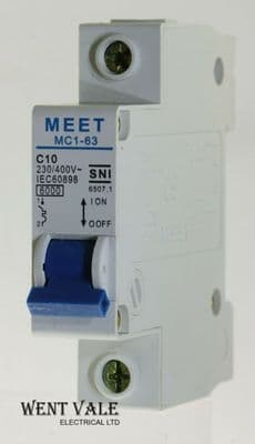 Meet SNI - MC1-63/C10 - 10a Type C Single Pole MCB Unused