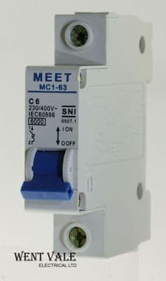 Meet SNI - MC1-63/C6 - 6a Type C Single Pole MCB Unused