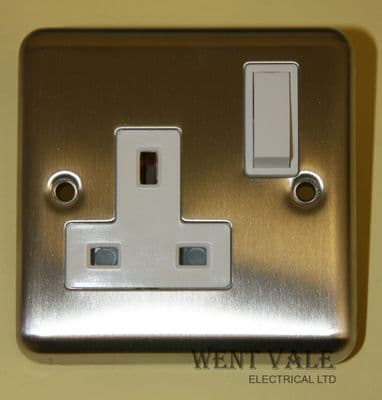 MEM A521SS (F3151SS) -  Aura 13a Single Brushed Stainless Steel Socket New