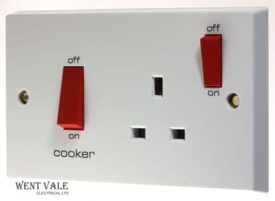 MEM Intra Range - M325 - 45a Double Pole Cooker Control And Single 13a Socket New