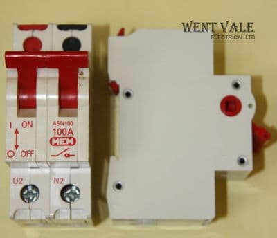 MEM Memera 2000 - ASN100 - 100a Double Pole Switch Disconnector Used