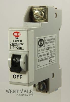 MEM Memera 21 - 51QEB - 5a Type B Single Pole MCB