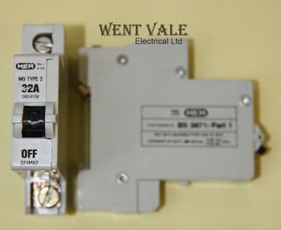MEM Memshield 1 - 321MB2 -  32a Type 2 Single Pole MCB Used