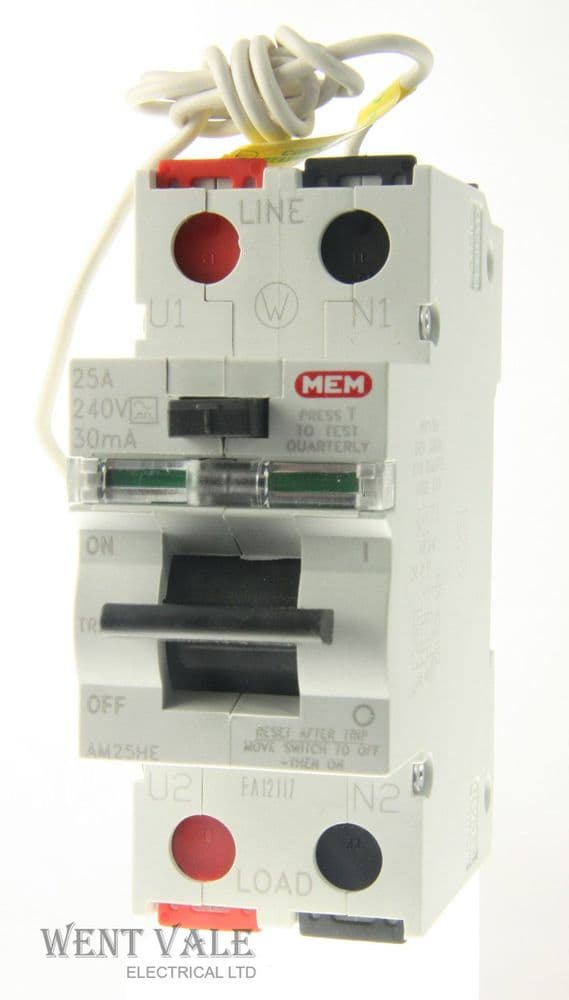 MEM Memshield 2 - AM25HE - 25a 30mA Double Pole RCCB New In Box