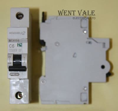 MEM Memshield 2 - MCH106 - 6a Type C Single Pole MCB Used