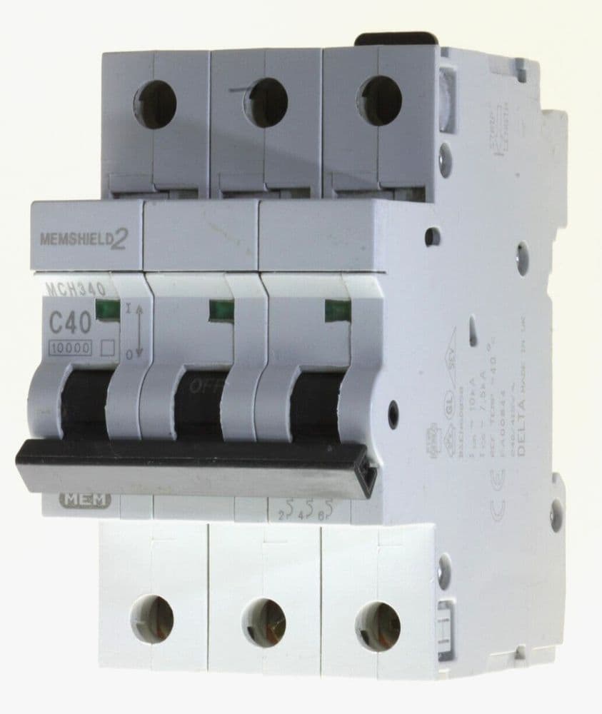 MEM Memshield 2 - MCH340 - 40a Type C Triple Pole MCB Used