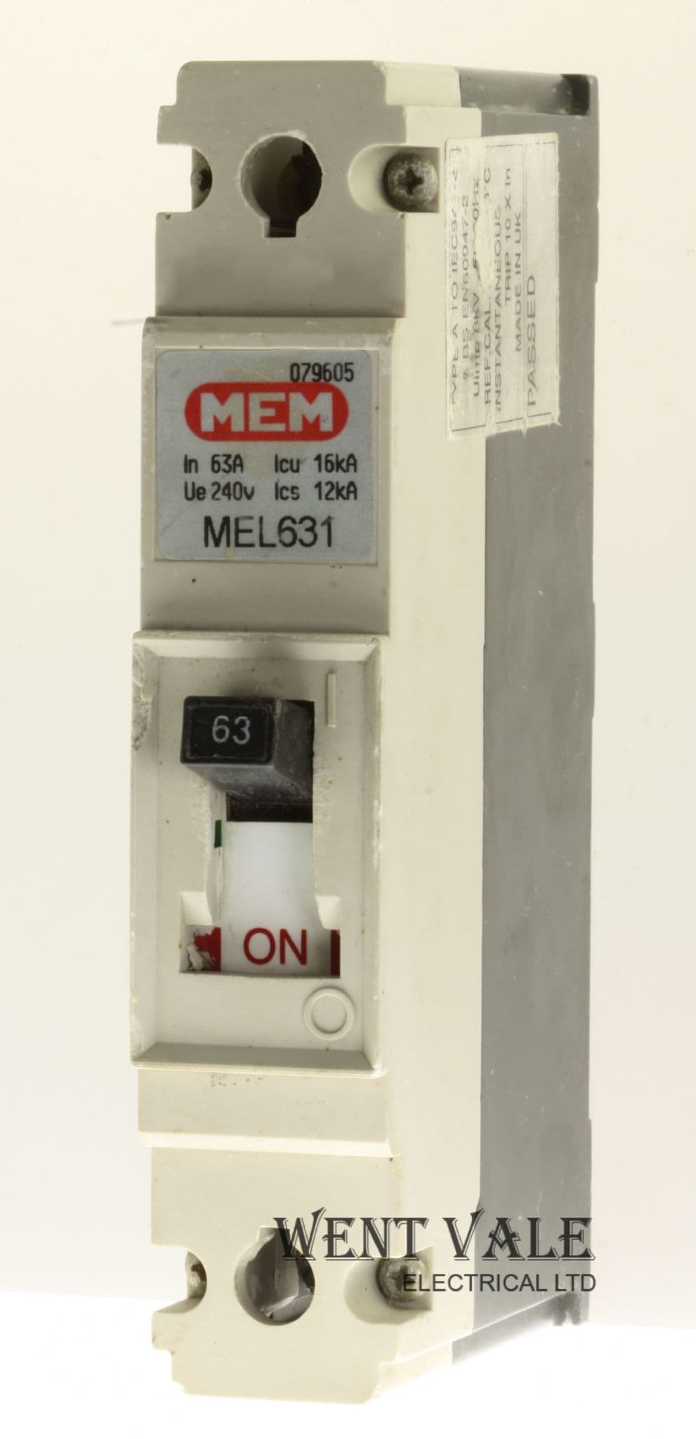 MEM Memshield 2 - MEL631 - 63a Cat A E-Frame Single Pole MCCB Used