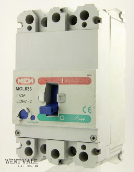 MEM Memshield 2 - MGL633 - 63a Cat A G-Frame Triple Pole MCCB Used