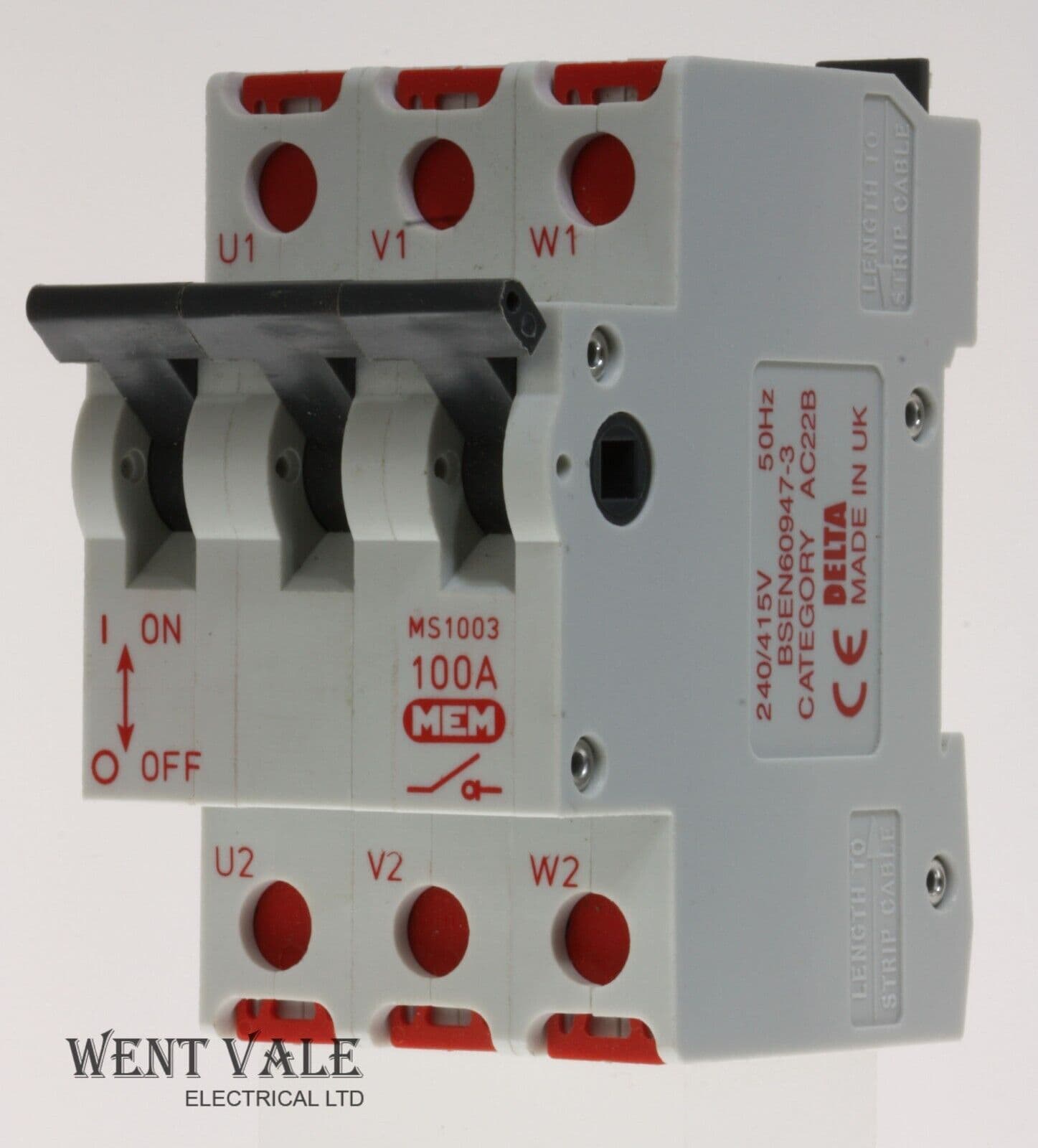 MEM Memshield 2 - MS1003 - 100a Three Pole AC22B Switch Disconnector