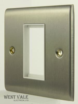 MEM Premera Copa - P901SS - 1 Module 25 x 50mm Euro Frame in Brushed Steel New