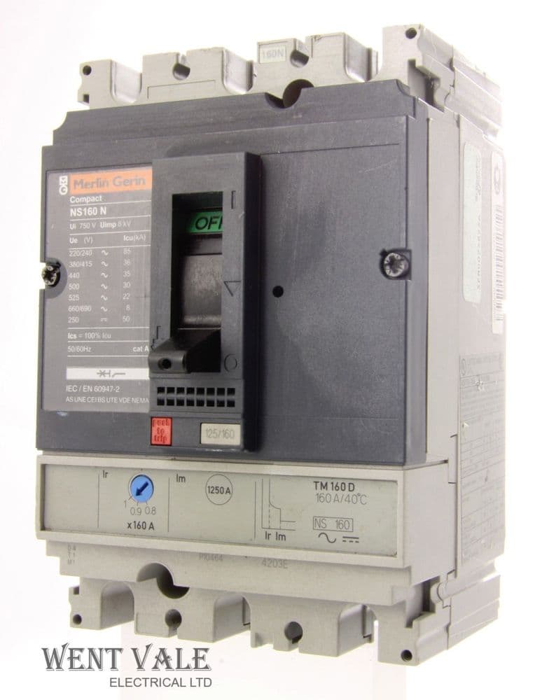 Merlin Gerin Compact - NS160N - 125 to 160amp Panel Board MCCB Used