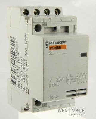 Merlin Gerin Multi 9 - 15962 - CT Four Pole 25a NO Contactor 240v Coil Used