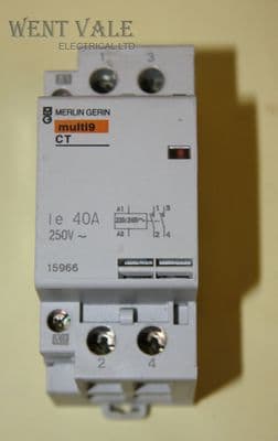 Merlin Gerin Multi 9 - 15966 - CT Double Pole 40a NO Contactor 240v Coil Used