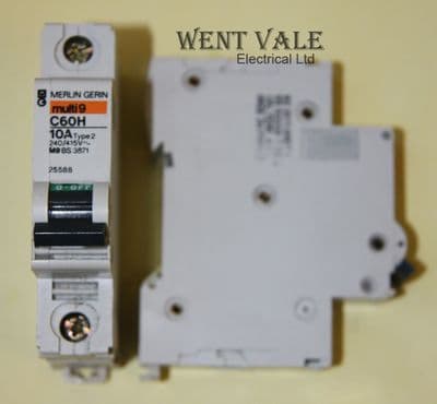 Merlin Gerin - Multi 9 - 25588 - C60H - 10a Type 2 Single Pole MCB Used
