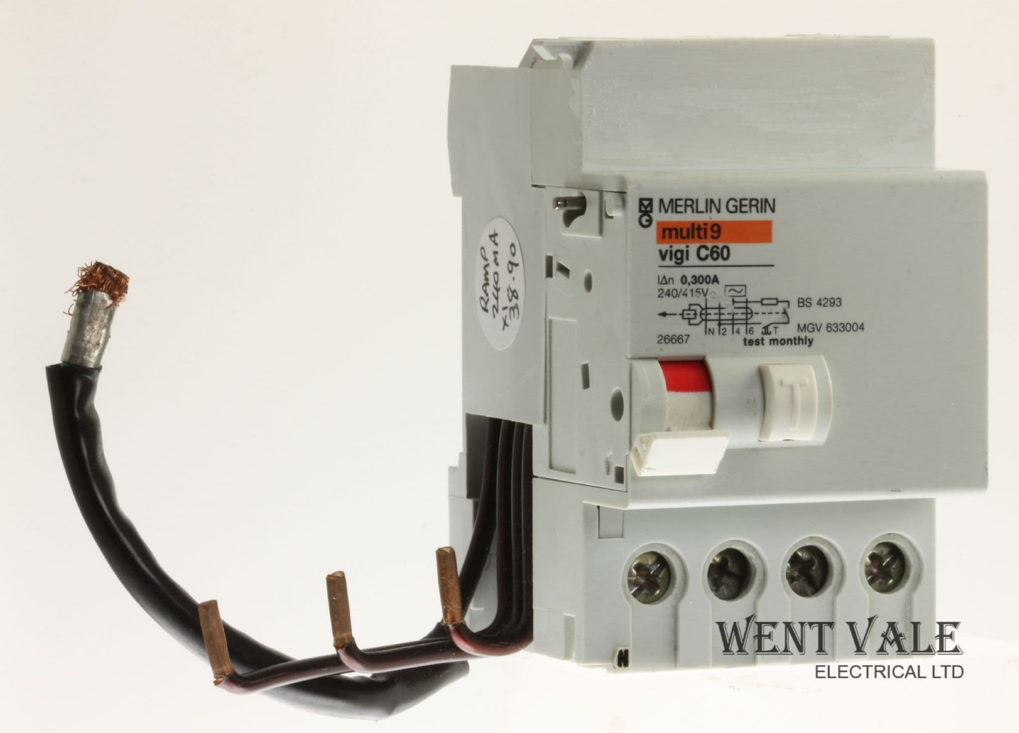 Merlin Gerin Multi 9 - C60 Vigi-26667 - 63a 300mA 3 Pole N Bolt On