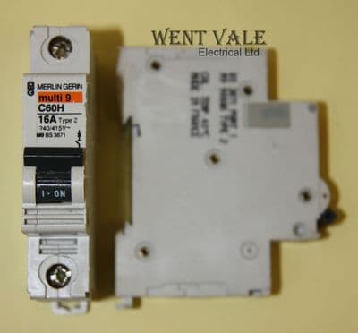 Merlin Gerin Multi 9 - C60H 116-25589 T2 - 16a Type 2 Single Pole MCB Used