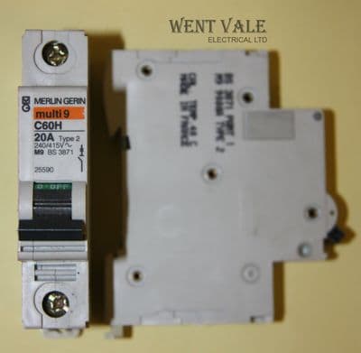 Merlin Gerin Multi 9 - C60H 120-25590 T2 - 20a Type 2 Single Pole MCB Used