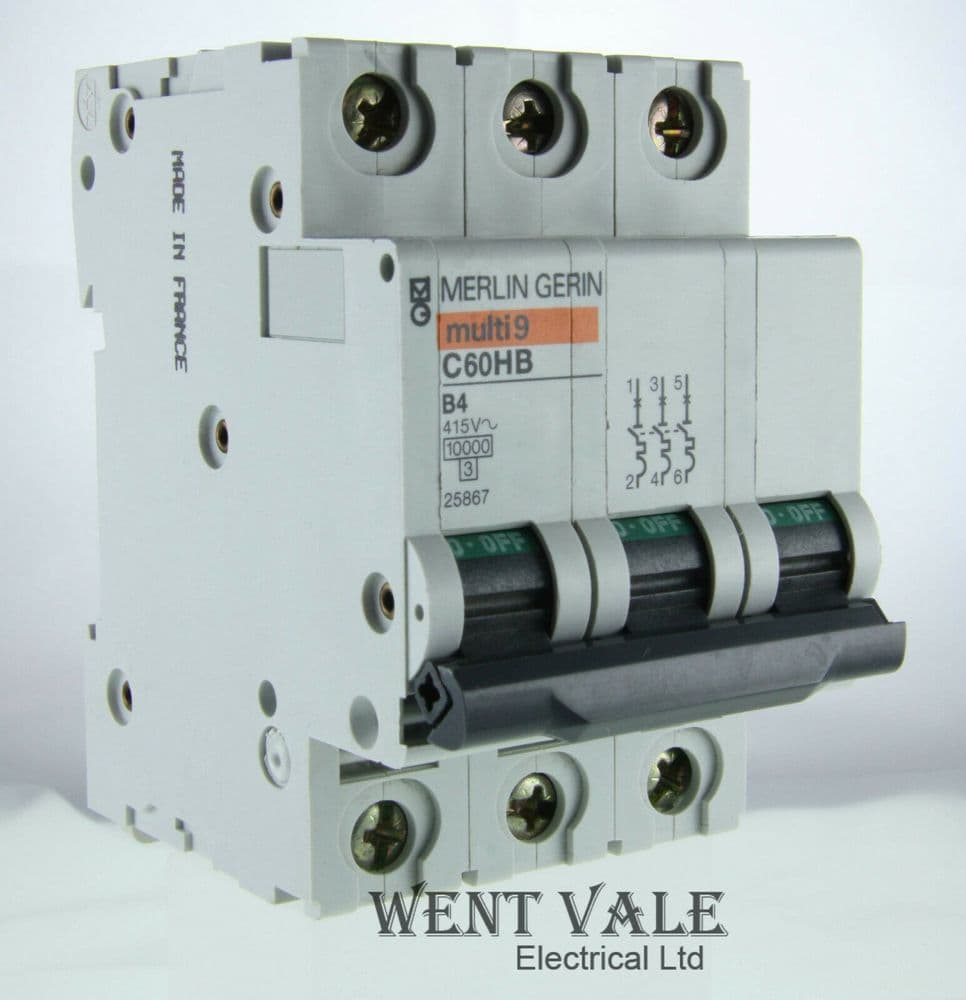 Merlin Gerin Multi 9 - C60HB304-25867 - 4a Type B Triple Pole MCB Used