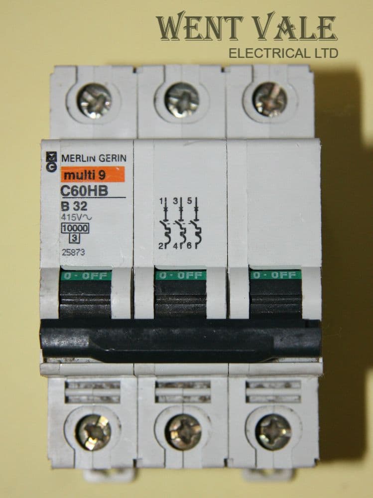 Merlin Gerin Multi 9 - C60HB332 - 32a Type B Triple Pole MCB Unused