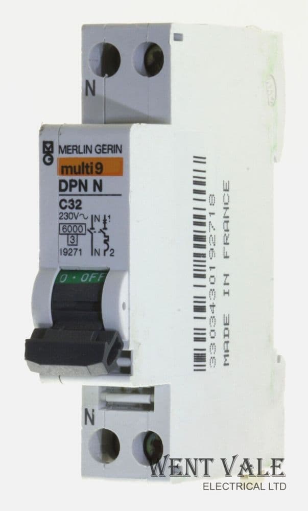 Merlin Gerin Multi 9 - DPN N 19271 - 32a Type C Double Pole MCB Used