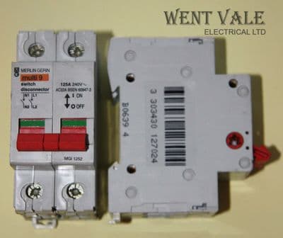 Merlin Gerin - Multi 9 - MGI1252 - 125a Double Pole Switch Disconnecter Used