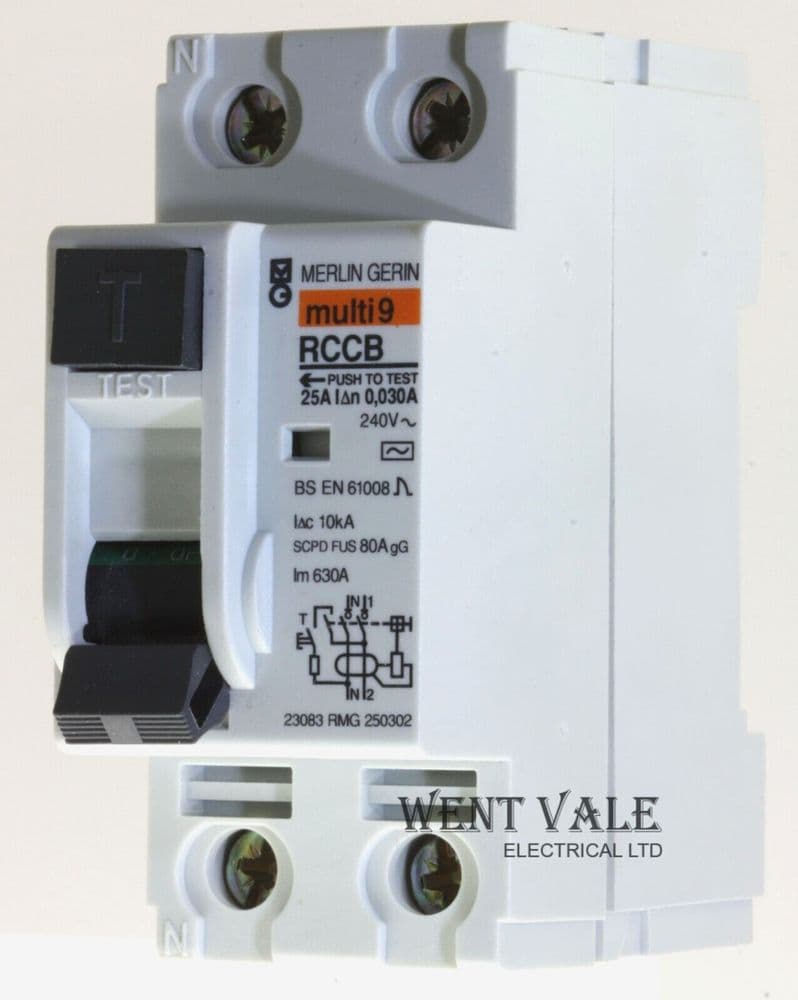 Multi 9 Rccb Merlin Gerin Multi 9 - RMG250302-23083 - 25A 30mA Double Pole RCCB Unused
