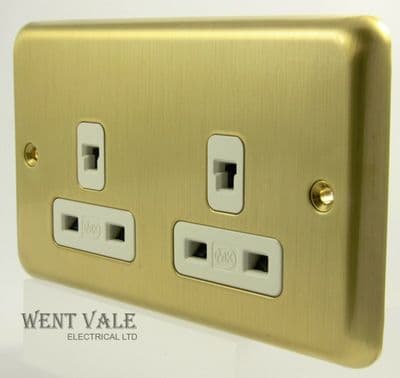 MK Albany Plus - K1239 SAB - 13a Twin Un-switched Non-standard Socket New