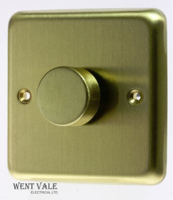 MK Albany Plus - K1661 SAB - 1 Gang 2 Way 100 to 1000w Single Dimmer Switch New