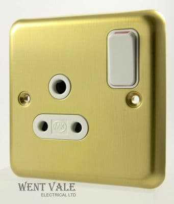 MK Albany Plus - K2881 SAB - 5a Switched Round Pin Socket New