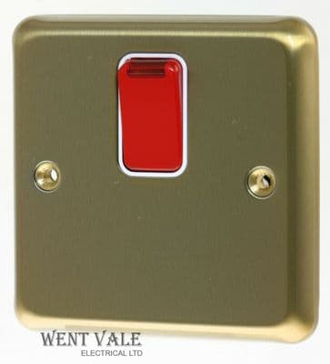 MK Albany Plus - K5233D6 SAG - 20a Double Pole Switch with Neon and Red Rocker