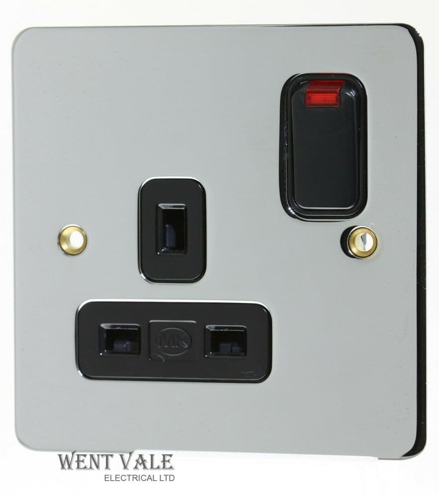 MK Edge K14657 POC B 13a One Gang Single Socket With Neon in