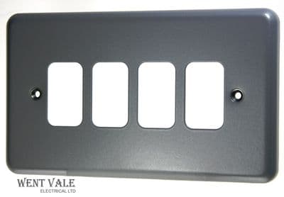 MK Grid/Metalclad Plus - K3494 ALM - 4 Module Switch Plate Unused