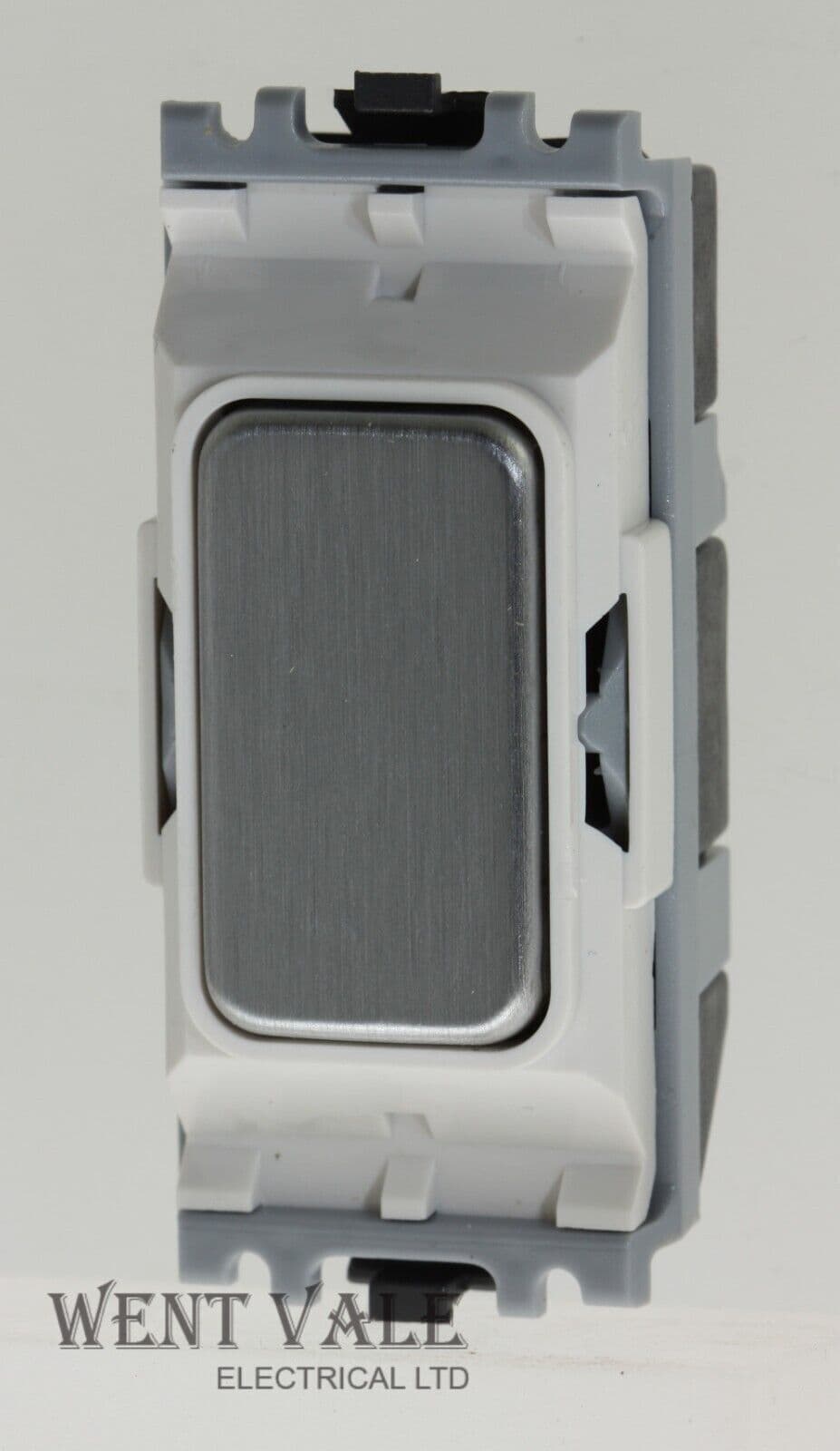 MK Grid Plus - K4880 BSS W - Blank Switch Module with Brushed Steel Insert