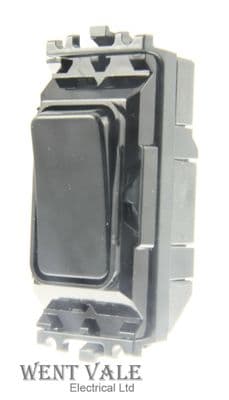 MK Grid Plus - K4896 BLK - 20a  Double Pole (1 Way) Switch Module Un-used